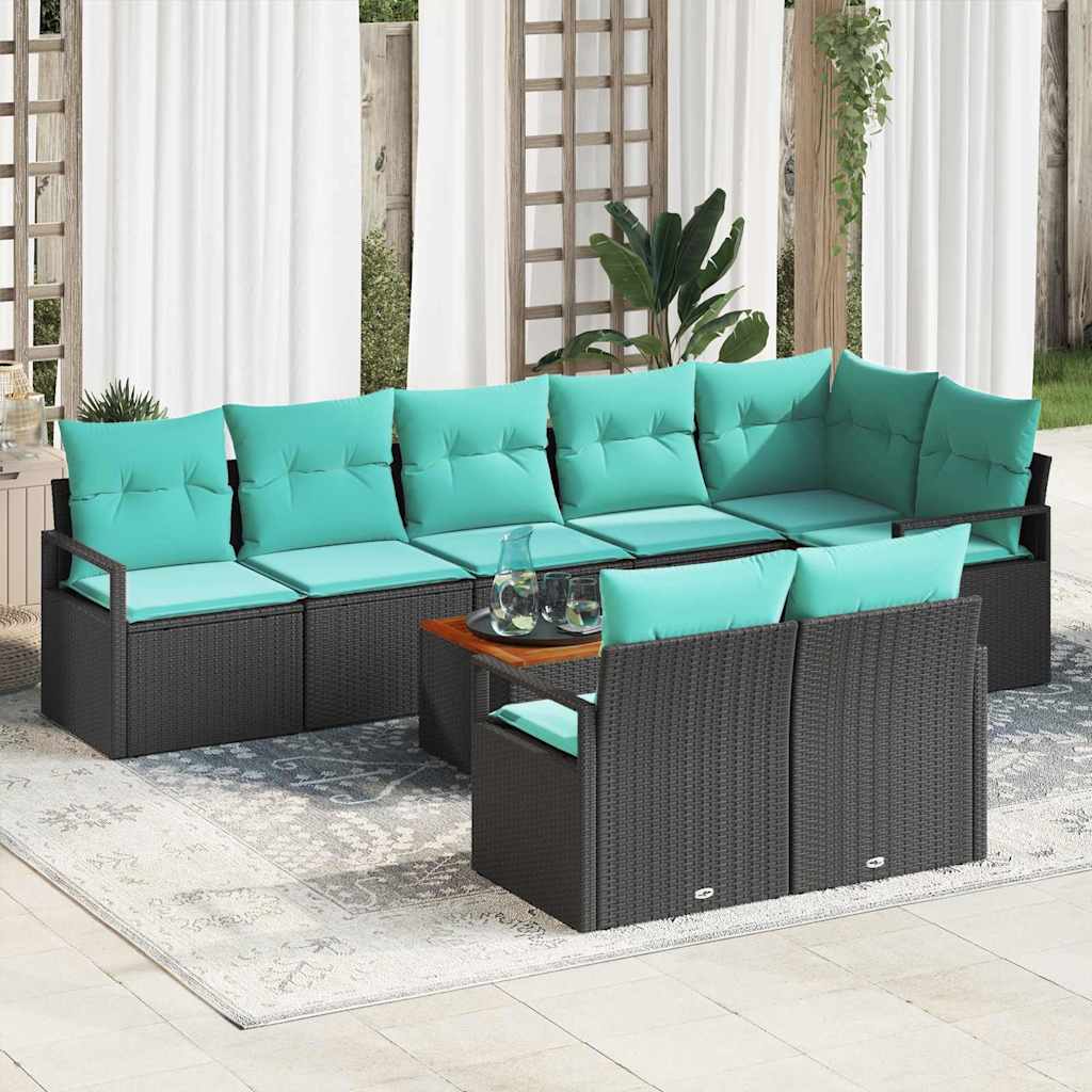 Aia Diivanikomplekt padjaga 9 pcs Must polürotang