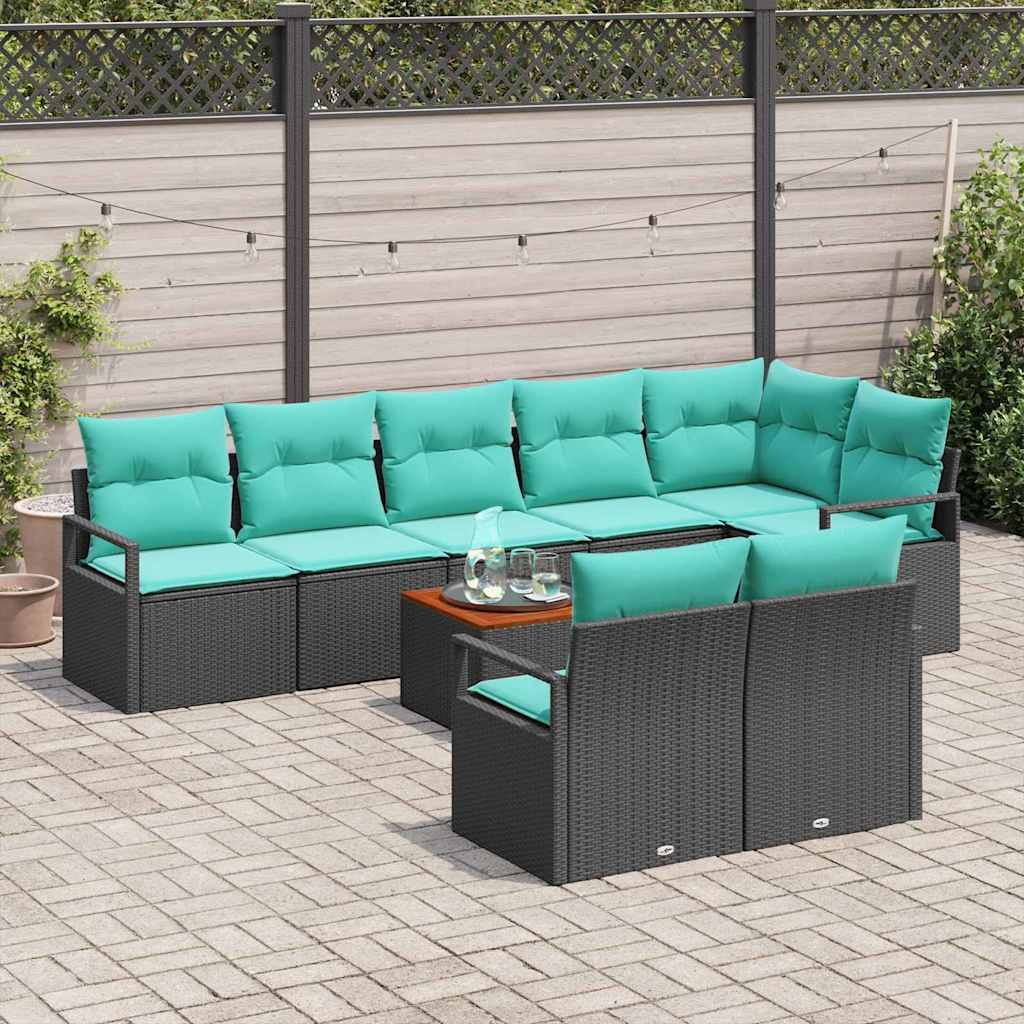 Aia Diivanikomplekt padjaga 9 pcs Must polürotang 3 Kõik vajalik sinu aeda ja koju! Aia Diivanikomplekt padjaga 9 pcs Must polürotang - Image 3