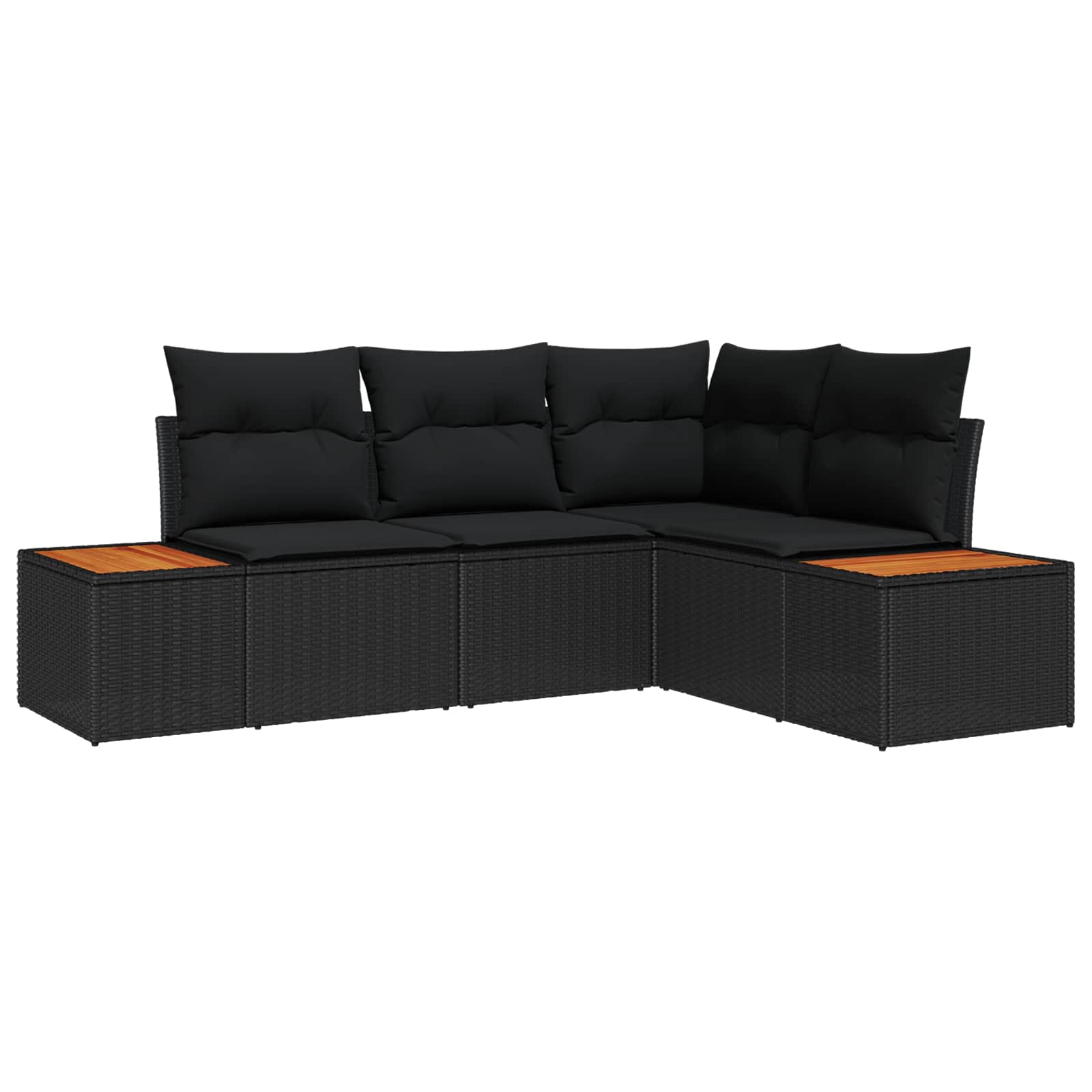 vidaXL Set de canapele pentru grădină cu pernă 5 pcs Negru Rattan poli