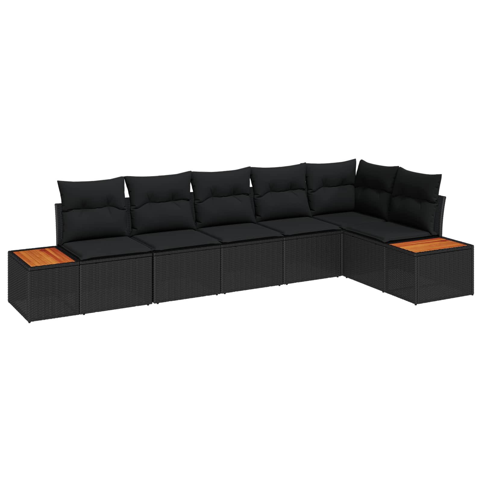 vidaXL Set de canapele pentru grădină cu pernă 6 pcs Negru Rattan poli