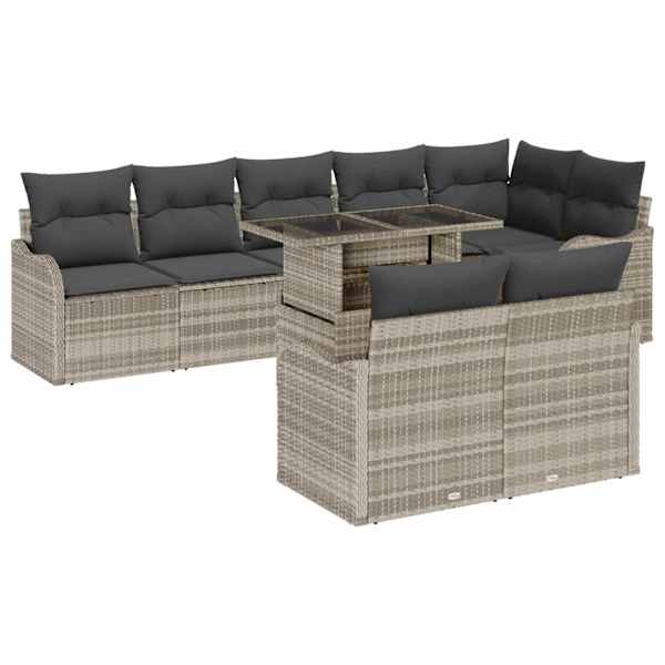 vidaXL Lounge komplekt 9 tk Helehall Pol&uuml;rooster