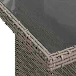 Vrtna sedežna garnitura z blazino 11 pcs Siva poli ratan - slika 8