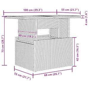 Vrtna sedežna garnitura z blazino 5 pcs Črna in krem poli ratan - slika 11