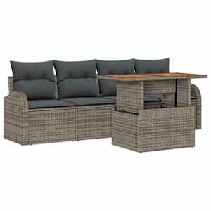 Sada zahradních pohovek 5 pcs Šedá - obrázek 2