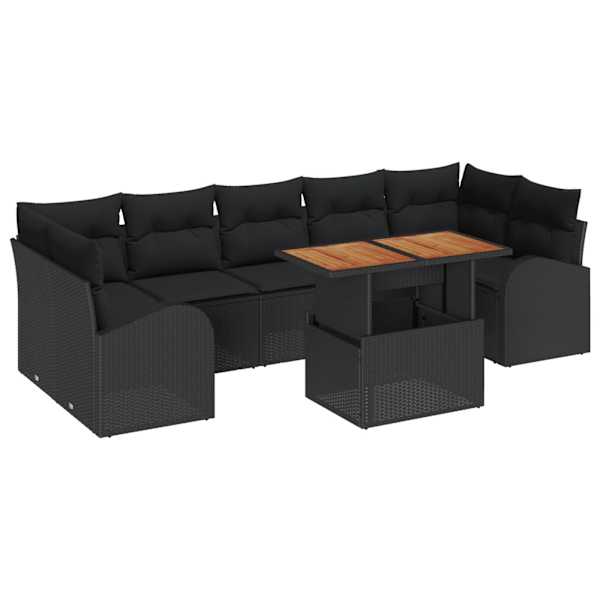 vidaXL Aia Diivanikomplekt 8 tk Must