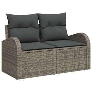 Vrtna sedežna garnitura z blazino 5 pcs Siva - slika 4