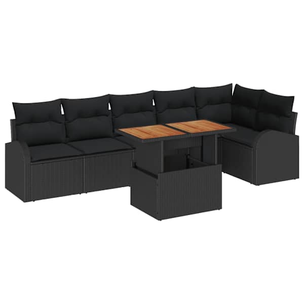 vidaXL Aia Diivanikomplekt 7 tk Must