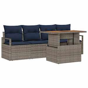 vidaXL Aia Diivanikomplekt 5 tk 4-Istekohtade arv hall ja tumesinine