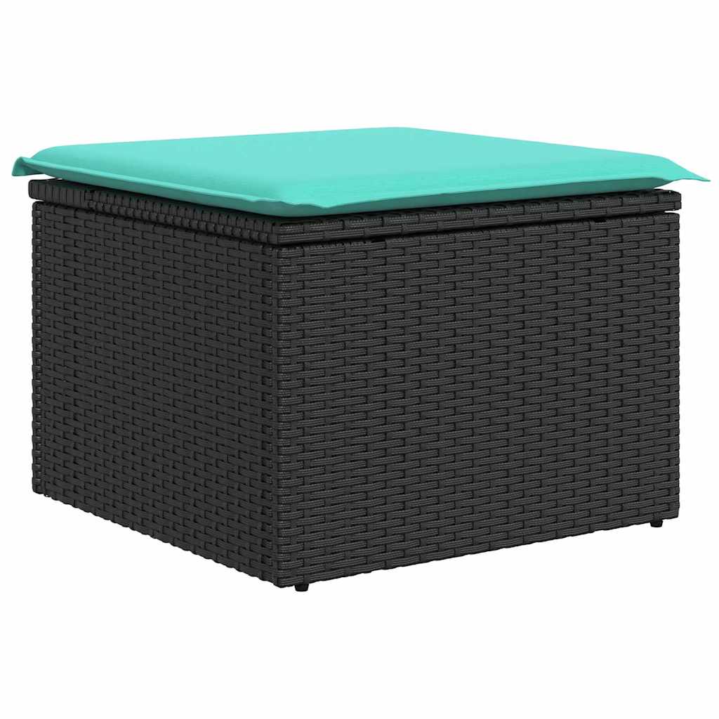 Sada zahradních pohovek s polštářem 8 pcs Černá a tyrkysová - obrázek 5