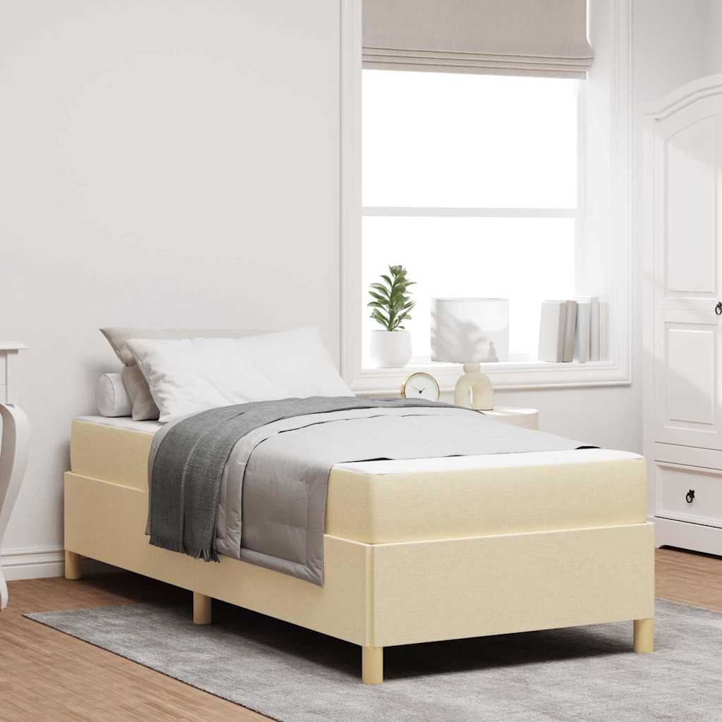 Box spring seng Andet Hvid og Creme 90 x 190 cm Stof