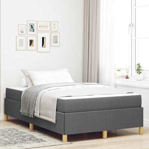 Konstrukcija postelje z vzmetnico Temno siva 120 x 190 cm blago