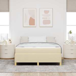 Rám postele s matrací Krémová 140 x 190 cm textil - obrázek 3