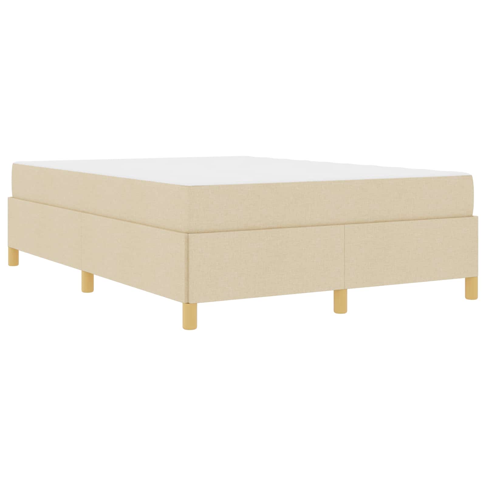 Konstrukcija postelje z vzmetnico krema 140 x 190 cm blago - slika 4
