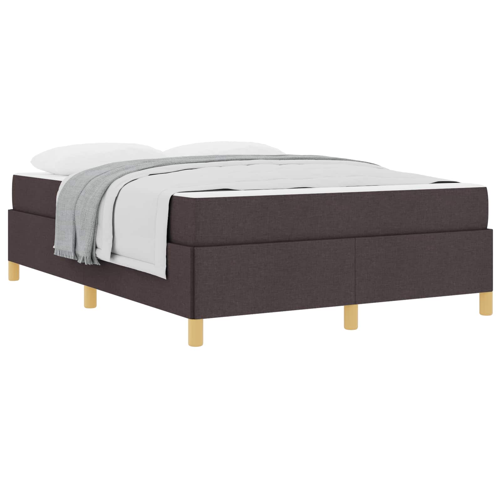 VidaXL Bedframe Met Matras Donkerbruin 140 X 200 Cm Stof