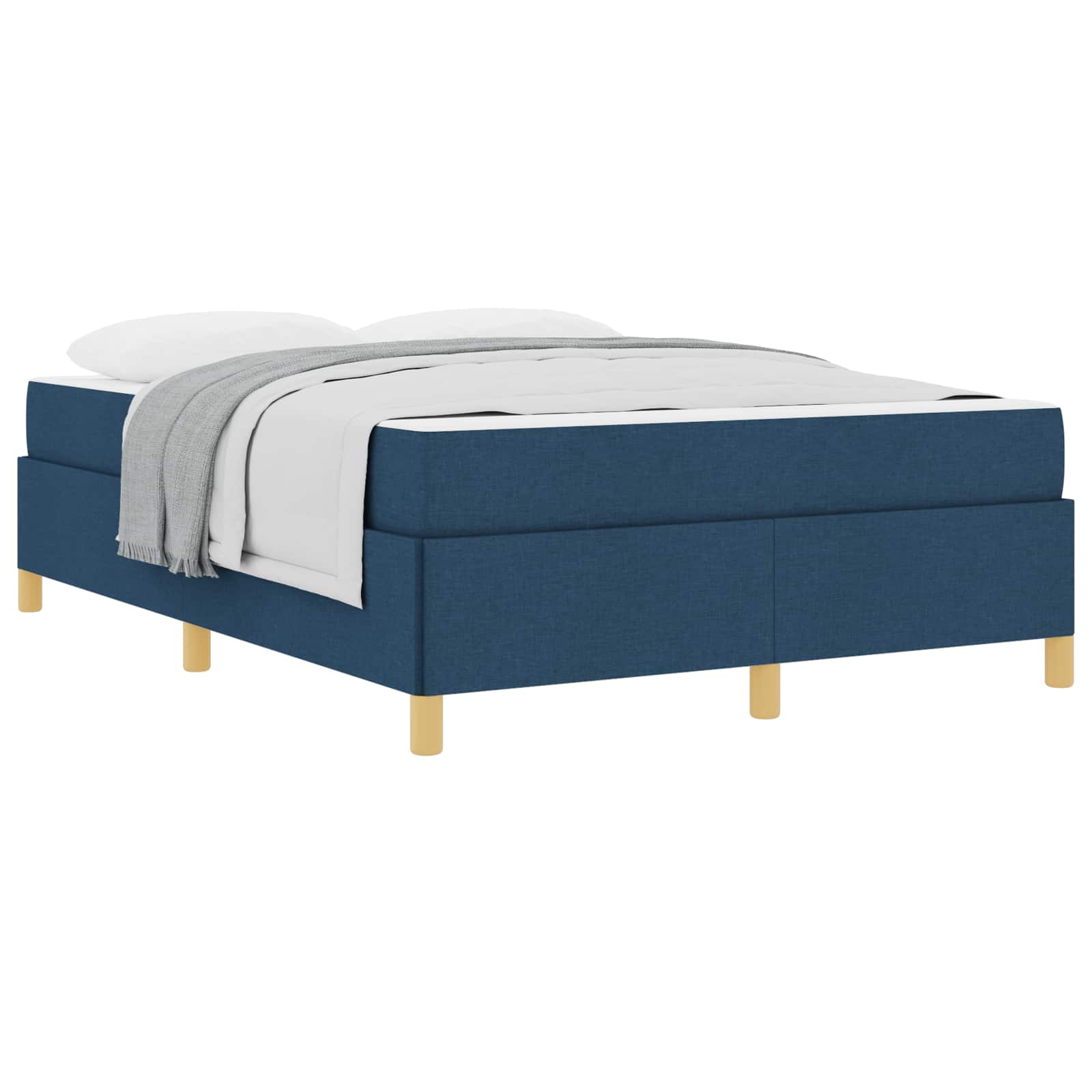 VidaXL Bedframe Met Matras Blauw 140 X 200 Cm Stof