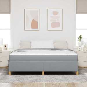 Rám postele s matrací Světle šedá 180 x 200 cm textil - obrázek 3