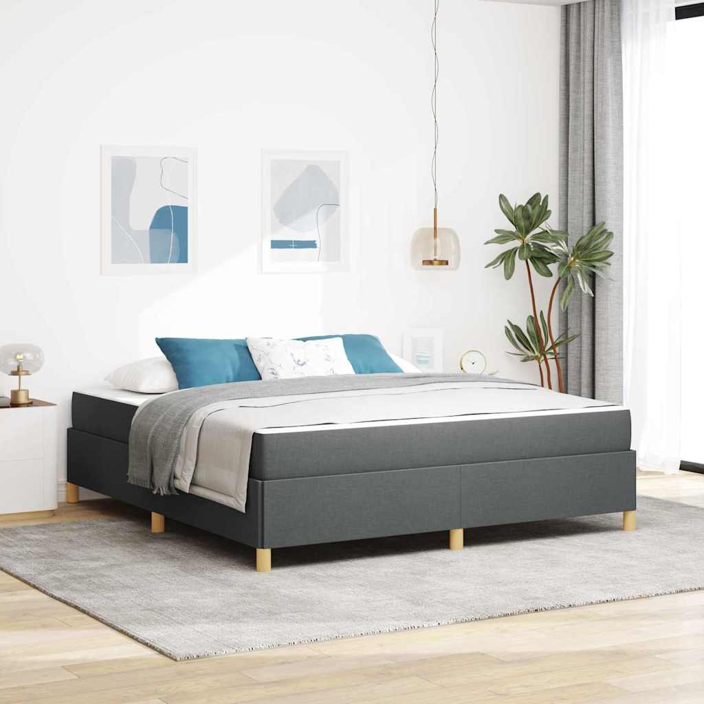 vidaXL Boxspringbett Dunkelgrau und Weiß und Dunkelgrau 180 x 200 cm
