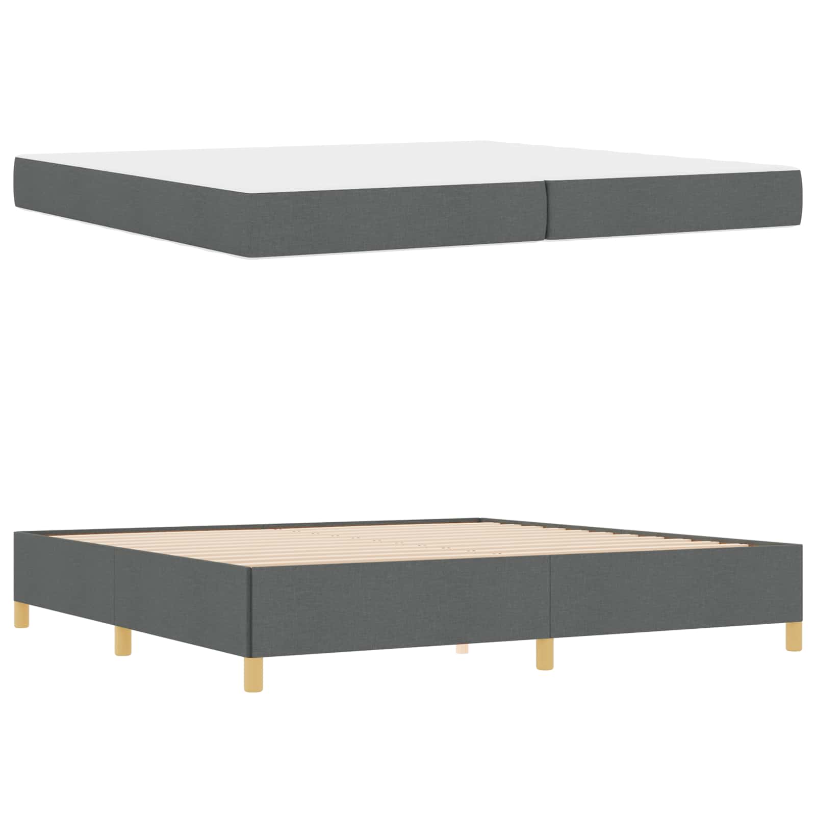 Voodi raam madratsiga Tumehall 200 x 200 cm kangas 97 Kõik vajalik sinu aeda ja koju! Voodi raam madratsiga Tumehall 200 x 200 cm kangas - Image 5