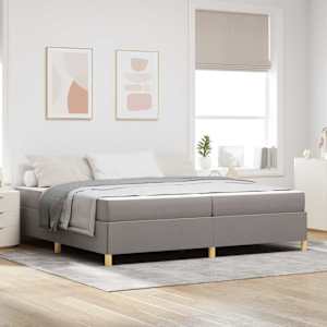 Rám postele s matrací Taupe 200 x 200 cm textil - obrázek 1