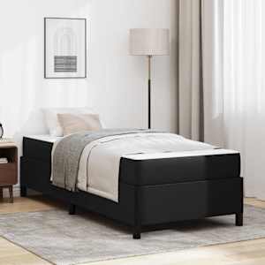 Konstrukcija postelje z vzmetnico Črna 90 x 190 cm blago