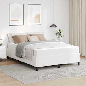 Konstrukcija postelje z vzmetnico Bela 160 x 200 cm blago