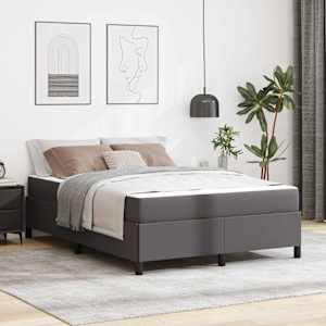 Konstrukcija postelje z vzmetnico Siva 160 x 200 cm blago