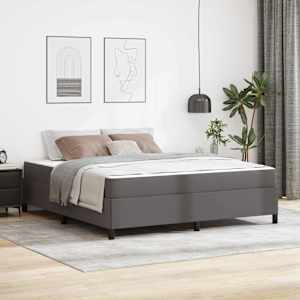 Konstrukcija postelje z vzmetnico Siva 180 x 200 cm blago