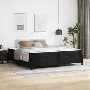 Rám postele s matrací Černá 200 x 200 cm textil - obrázek 1