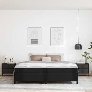 Rám postele s matrací Černá 200 x 200 cm textil - obrázek 3
