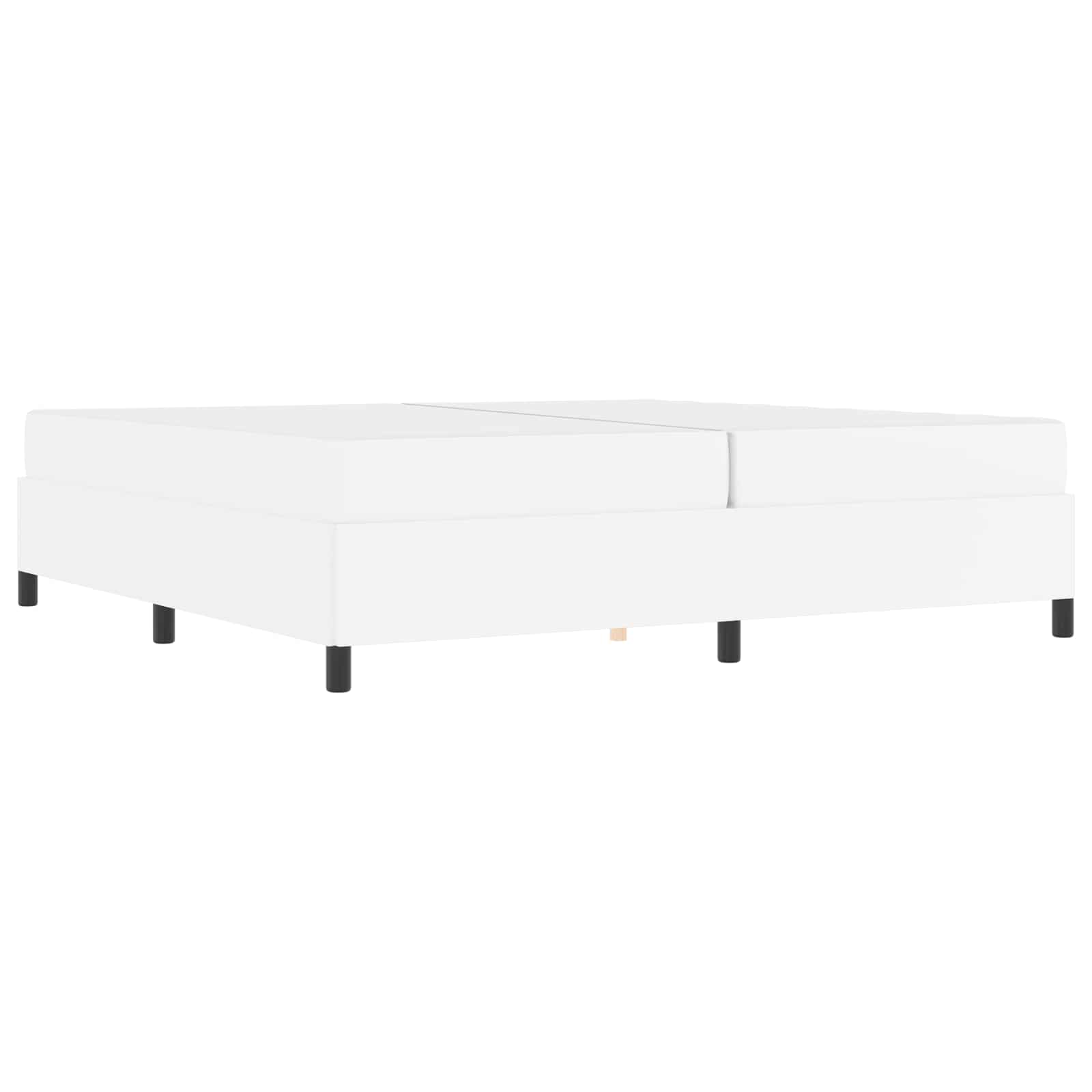 Thumbnail - vidaXL Bettrahmen mit Matratze Weiß 200 x 200 cm Stoff