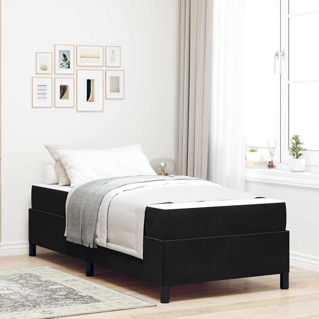 Voodi raam Muu Must ja valge ning must 90 x 190 cm Samet