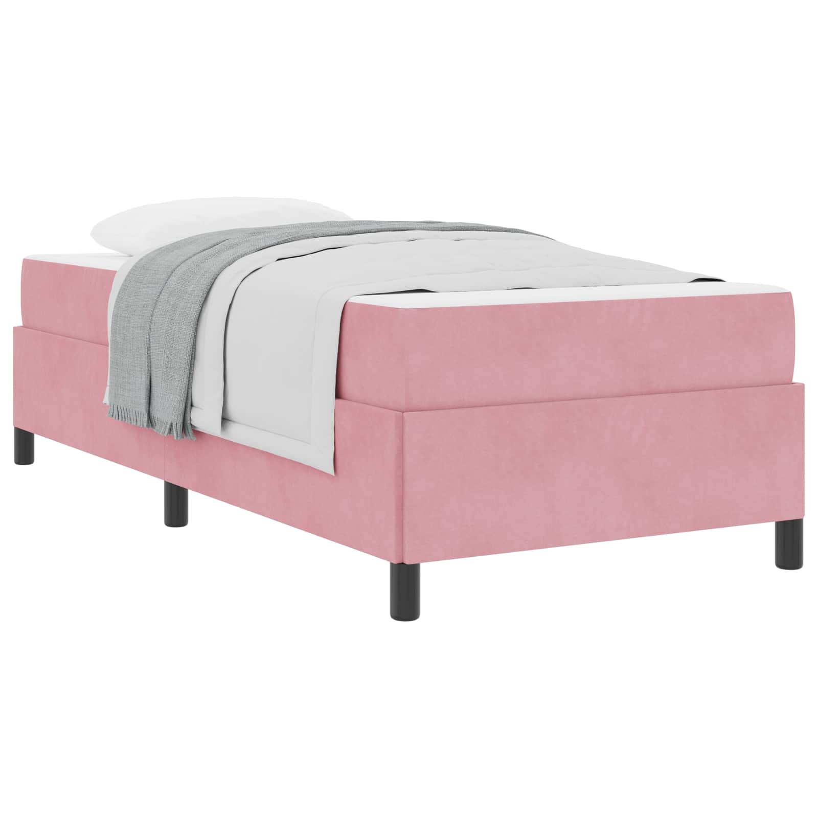 Bedframe Anders Roze en wit 90 x 200 cm Fluweel | luizaXL | Dé meubelwinkel voor elk interieur Bedframe Anders Roze en wit 90 x 200 cm Fluweel - Afbeelding 2
