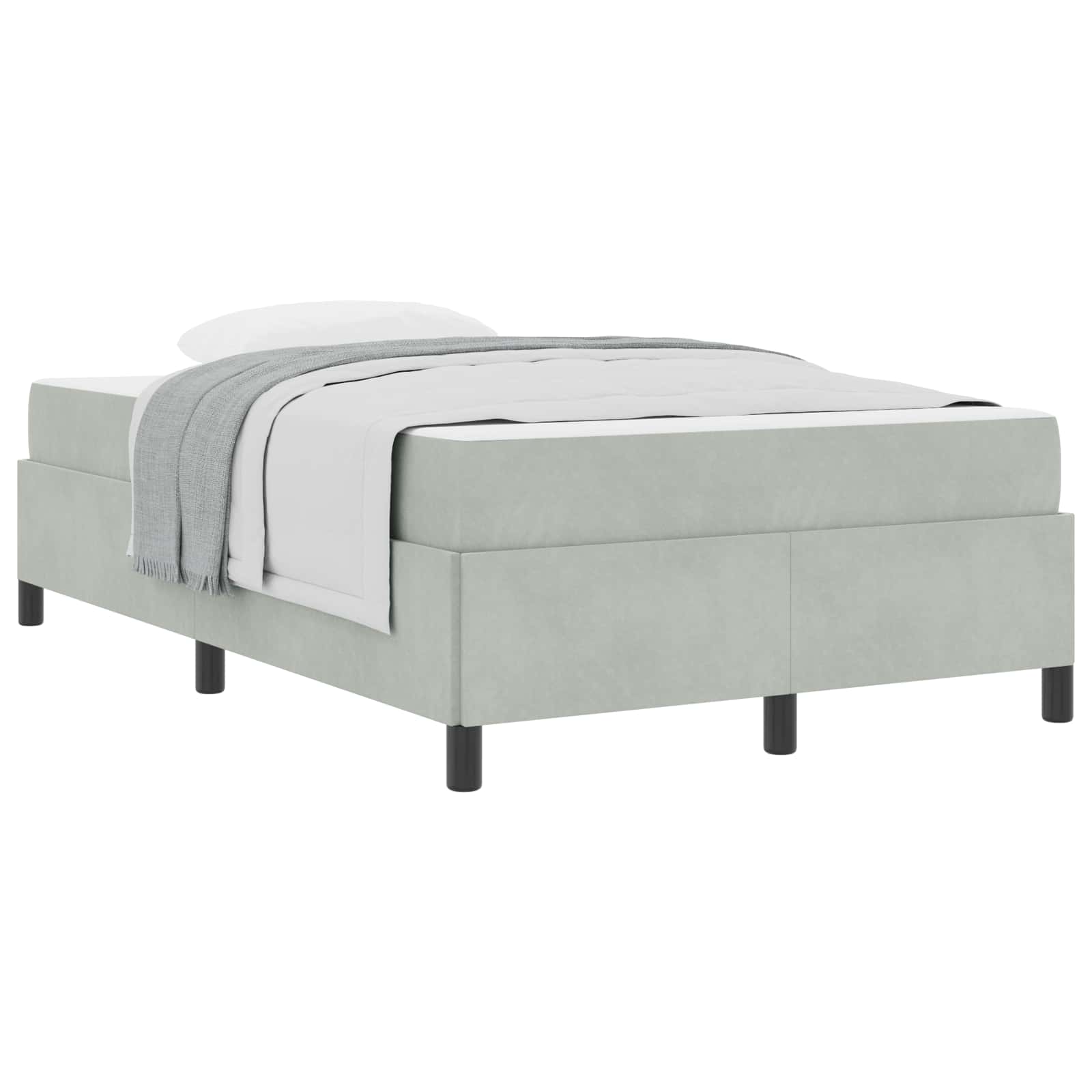 VidaXL Bedframe Met Matras Lichtgrijs 120 X 190 Cm Stof
