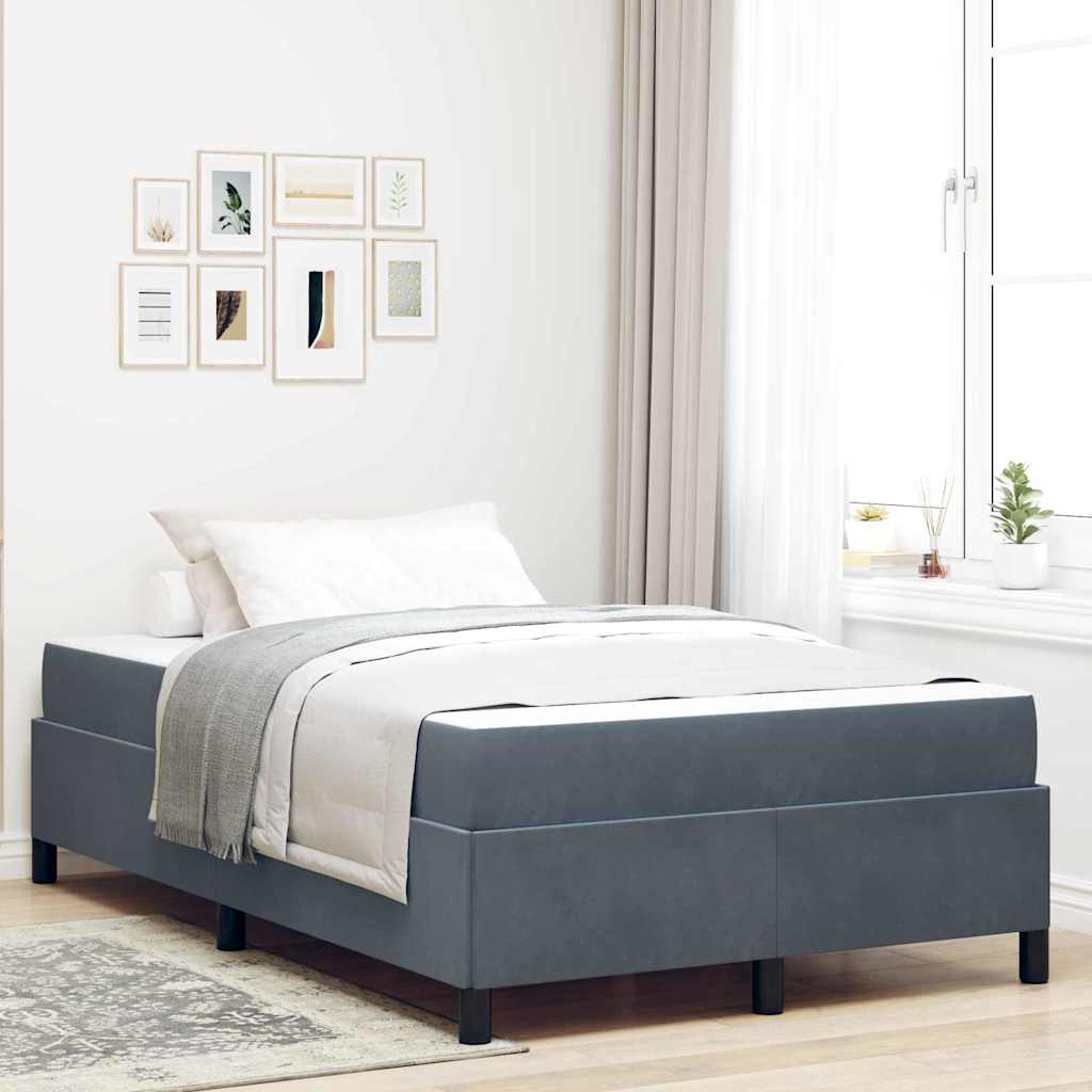 Rám postele Iný Biely a svetlo šedý 120 x 200 cm Zamat 3399055