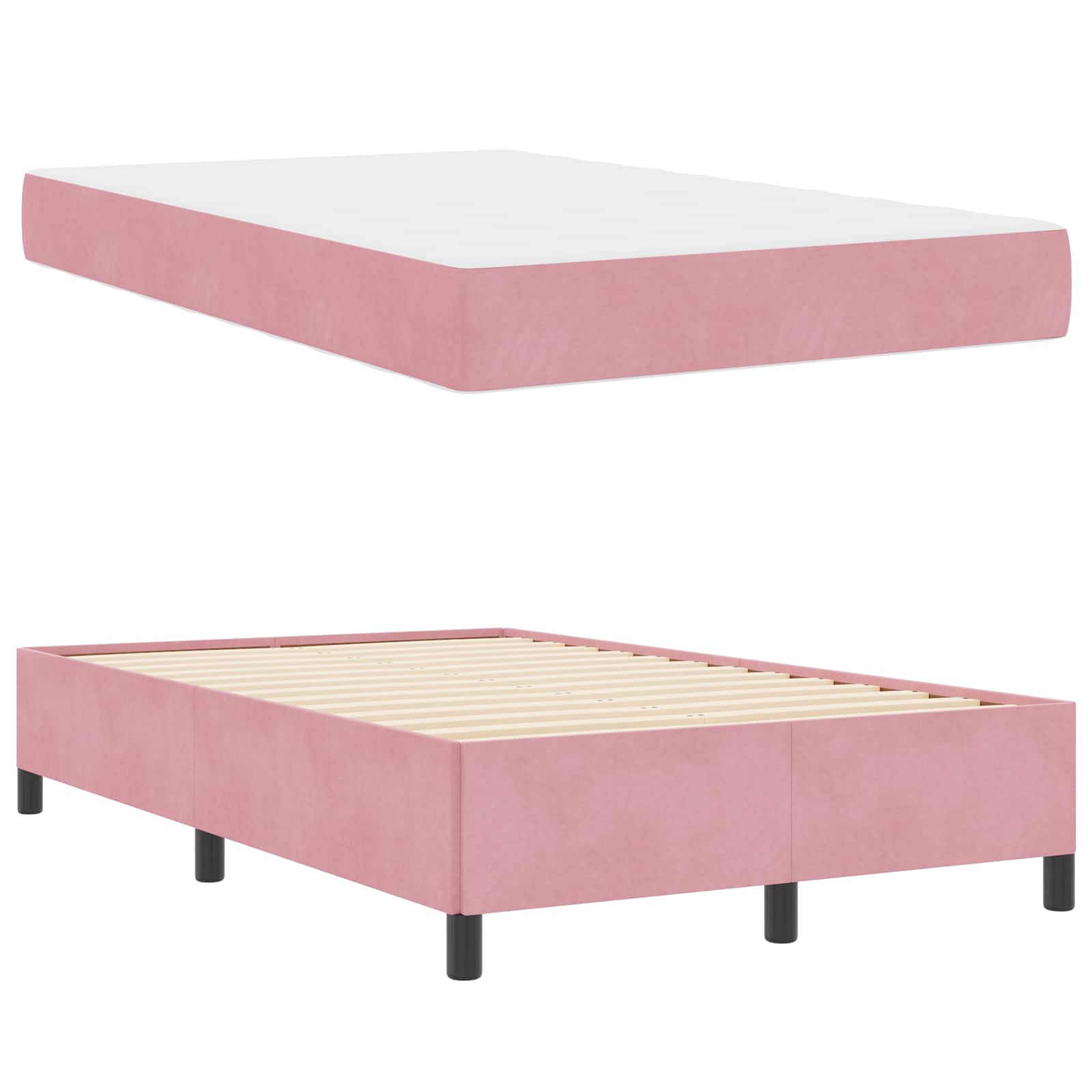 Bedframe Anders Roze en wit 120 x 200 cm Fluweel | luizaXL | Dé meubelwinkel voor elk interieur Bedframe Anders Roze en wit 120 x 200 cm Fluweel - Afbeelding 5