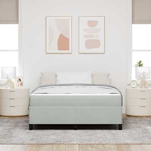 Rám postele s matrací Světle šedá 140 x 190 cm textil - obrázek 3