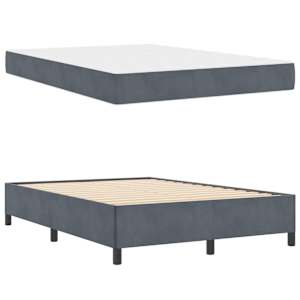 Rám postele s matrací Tmavě šedá 140 x 200 cm textil - obrázek 5