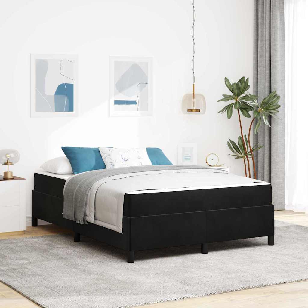 Voodi raam Muu Must ja Valge 140 x 200 cm Samet