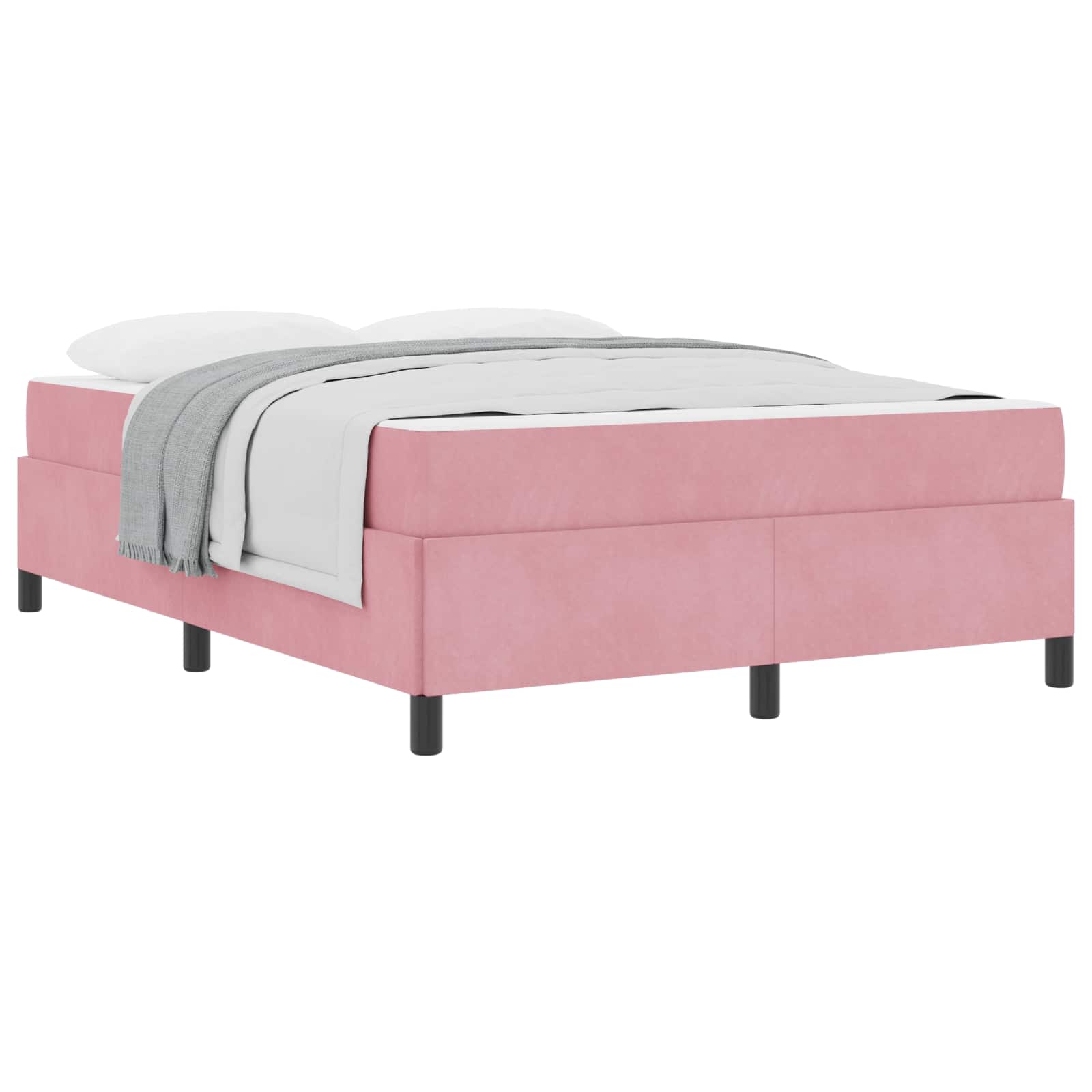 Bedframe Anders Roze en wit 140 x 200 cm Fluweel | luizaXL | Dé meubelwinkel voor elk interieur Bedframe Anders Roze en wit 140 x 200 cm Fluweel - Afbeelding 2