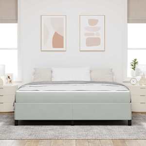Rám postele s matrací Světle šedá 180 x 200 cm textil - obrázek 4