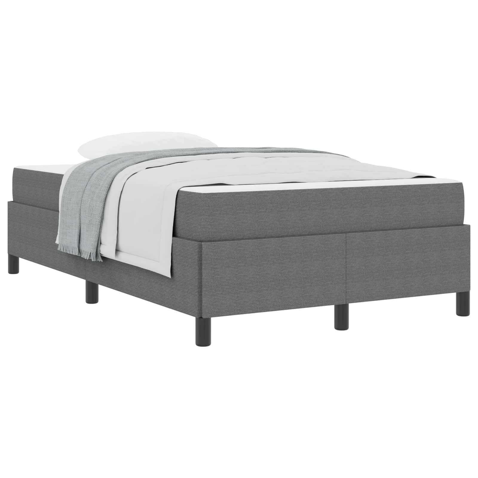 vidaXL Cadru de pat cu saltea Gri deschis 120 x 190 cm țesătură