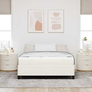 Rám postele s matrací Krémová 140 x 190 cm textil - obrázek 3