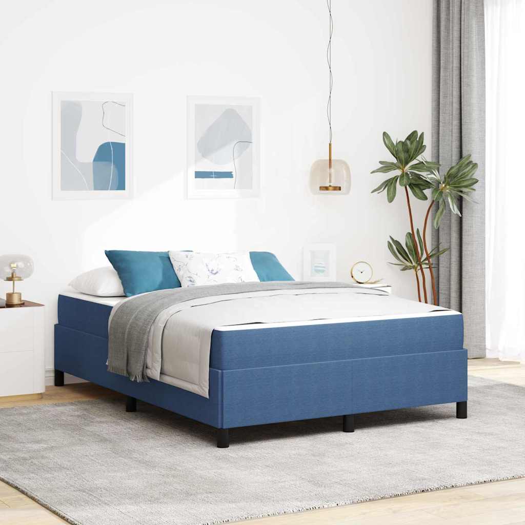vidaXL Cadru de pat cu saltea albastru 160 x 200 cm țesătură