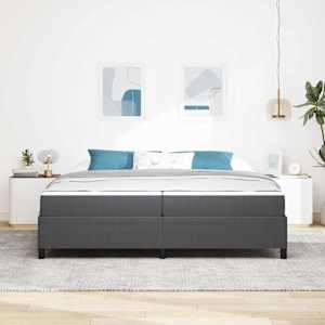 Rám postele s matrací Tmavě šedá 200 x 200 cm textil - obrázek 3