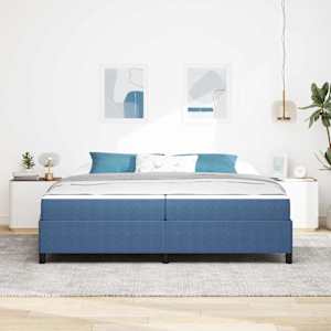 Rám postele s matrací Modrá 200 x 200 cm textil - obrázek 3