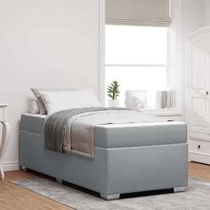 Konstrukcija postelje z vzmetnico Svetlo siva 80 x 200 cm blago