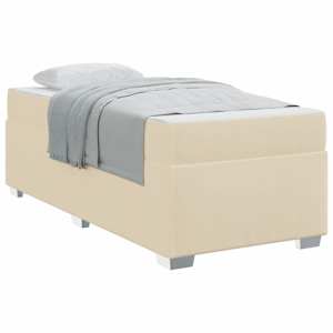 vidaXL Voodi raam madratsiga cream 80 x 200 cm kangas
