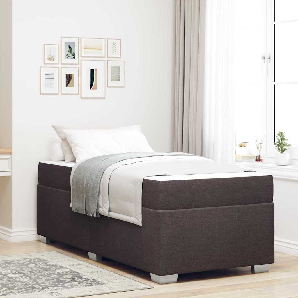 vidaXL Bettgestell Dunkelbraun 90 x 190 cm Taschenfedern