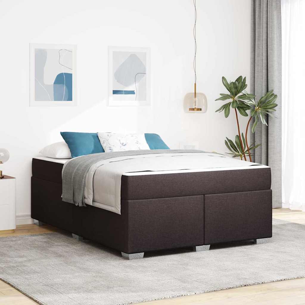 Bettgestell Sonstiges Dunkelbraun 140 x 200 cm Stoff