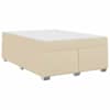 vidaXL Voodi raam madratsiga cream 160 x 200 cm kangas